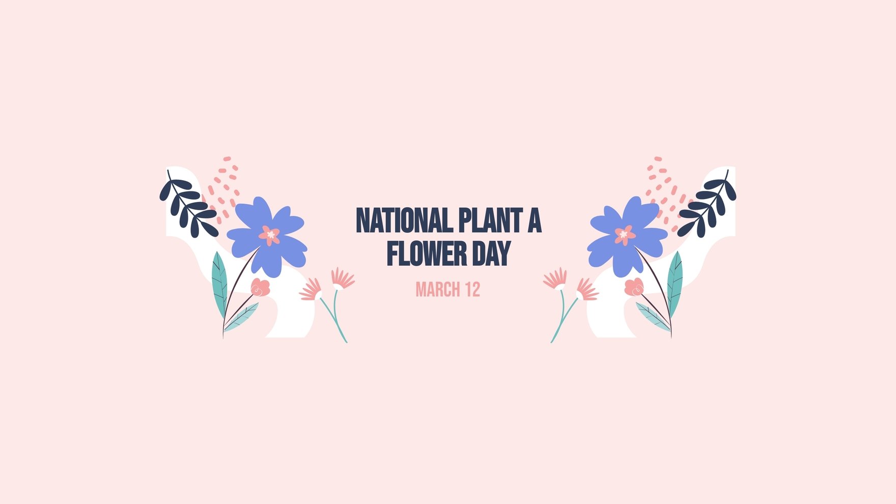 Free National Plant A Flower Day YouTube Banner Template