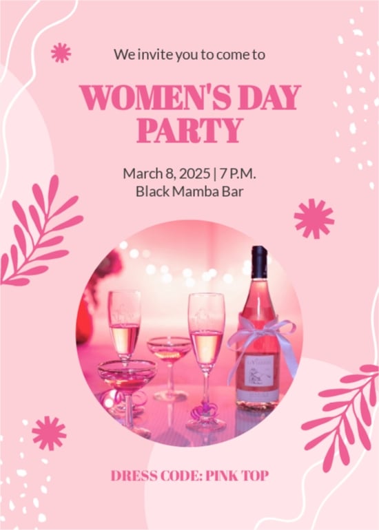 Women's Day Party Invitation Template