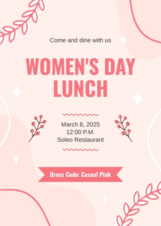 Women's Day Lunch Invitation Template