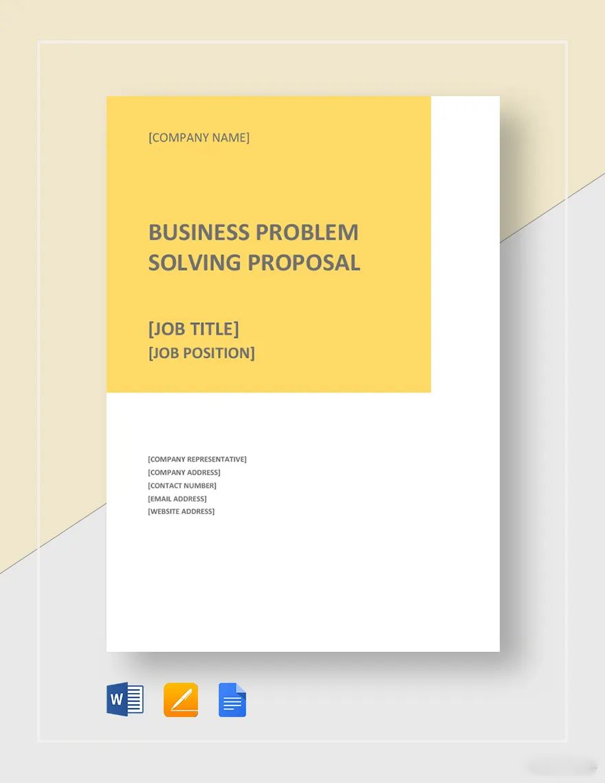 business problem solving proposal