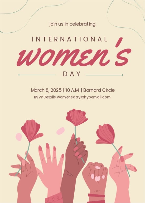 Formal Women's Day Invitation Template