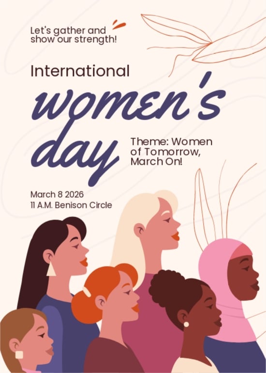 Simple Women's Day Invitation Template