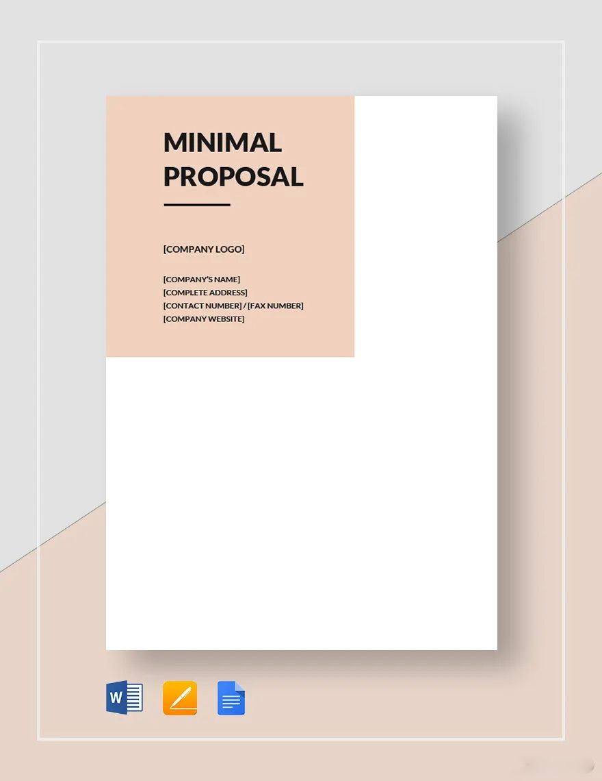 Minimal Proposal Template in Word, Google Docs, PDF, Apple Pages
