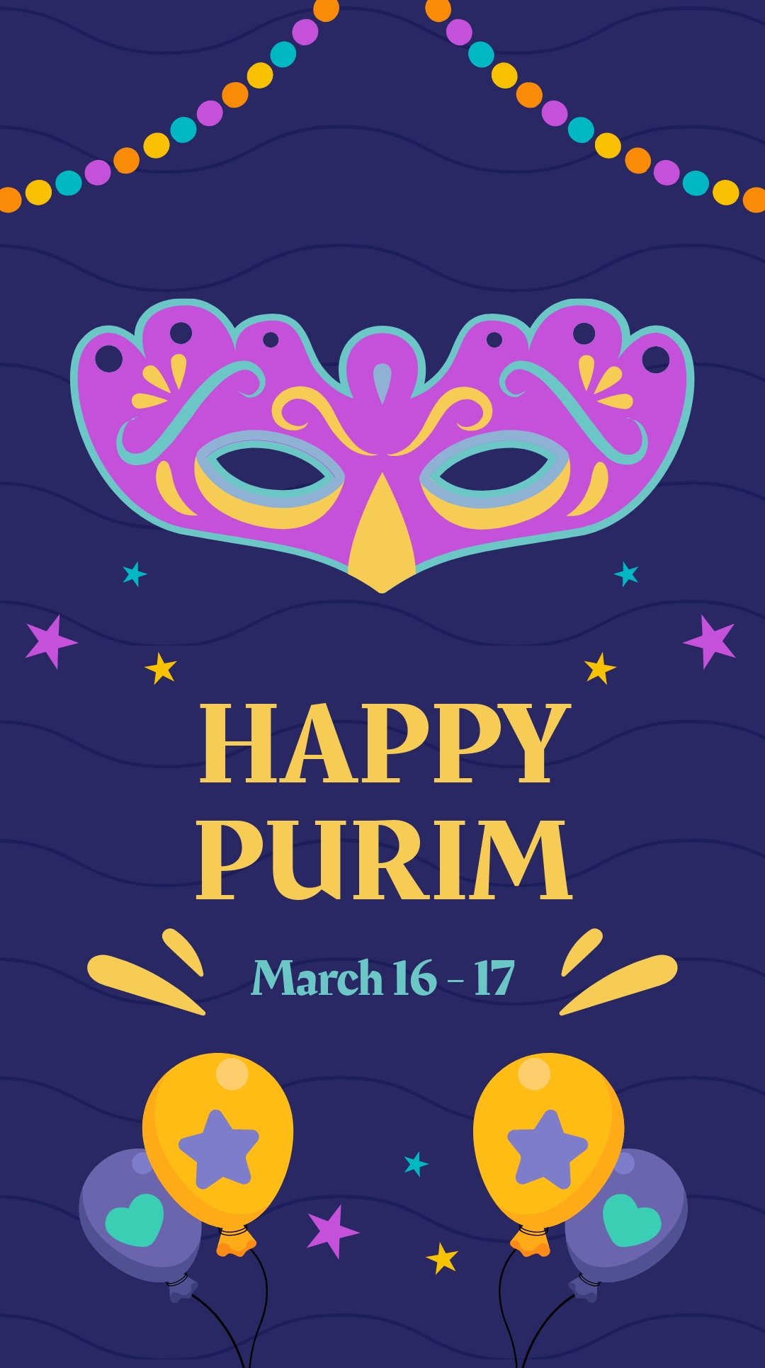 Happy Purim Instagram Story Template
