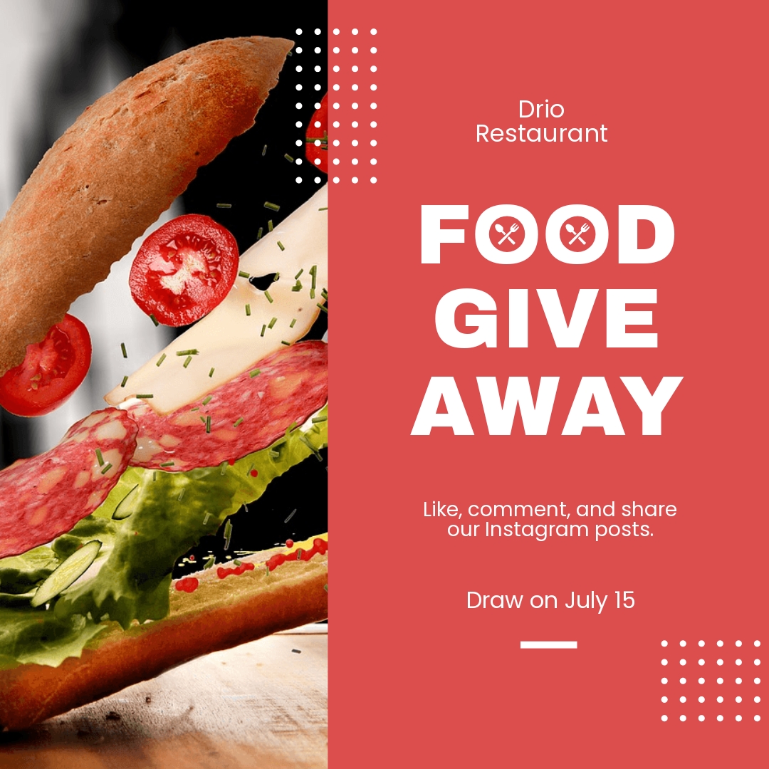 Giveaway Flyer instagram post Template