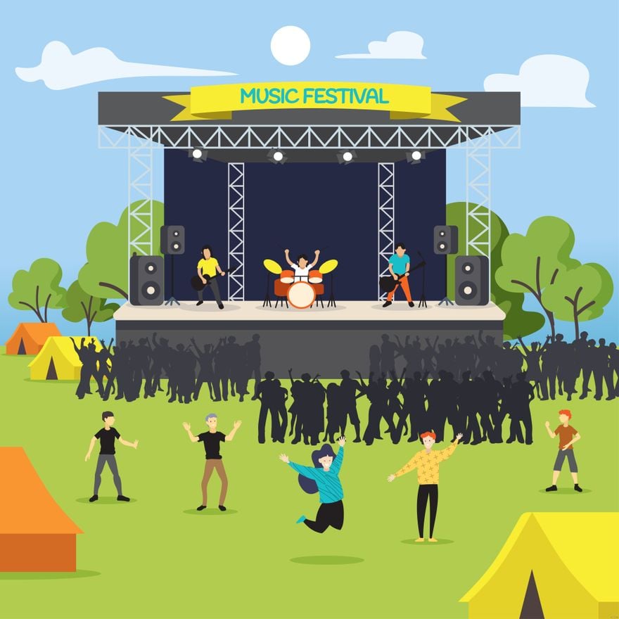 Free Music Festival Illustration