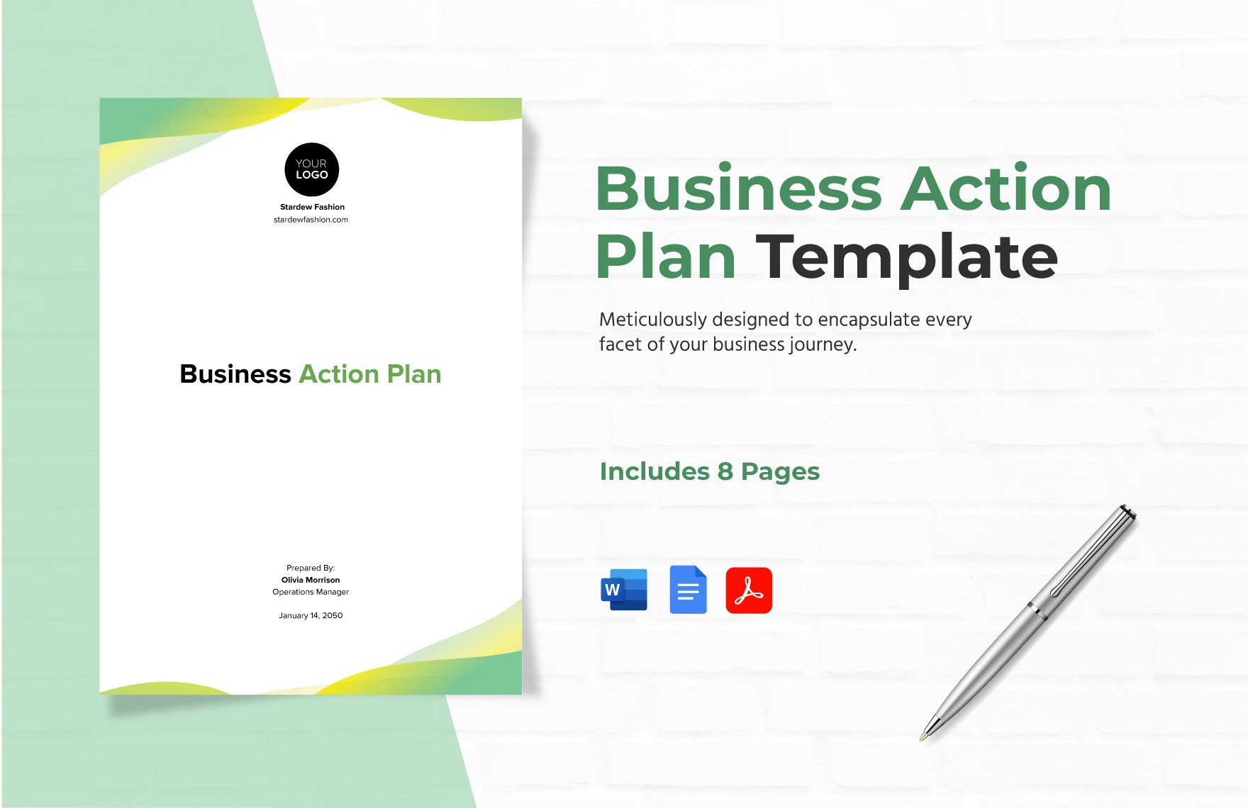 Business Action Plan Template in Word, Google Docs, PDF, Apple Pages