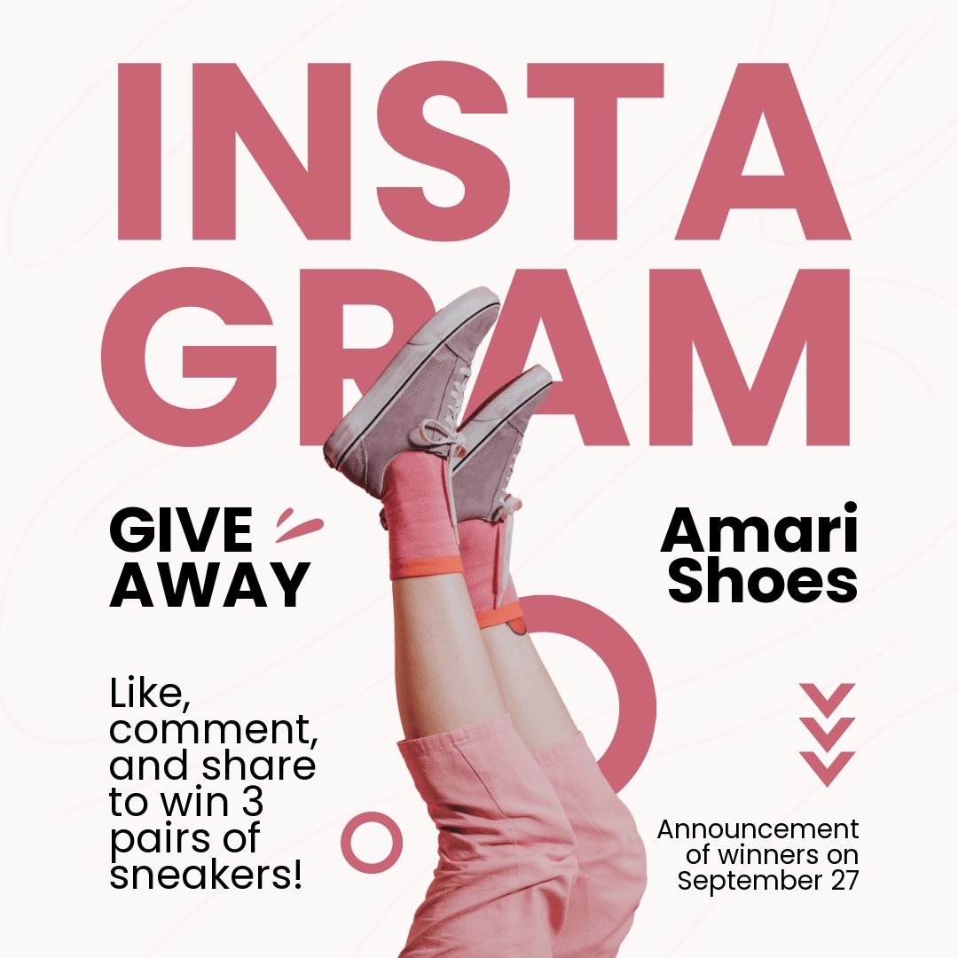 Free Pink Instagram Giveaway Template - Download in PNG, JPG