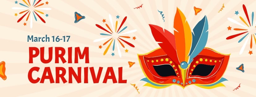 Purim Carnival Facebook Cover Template