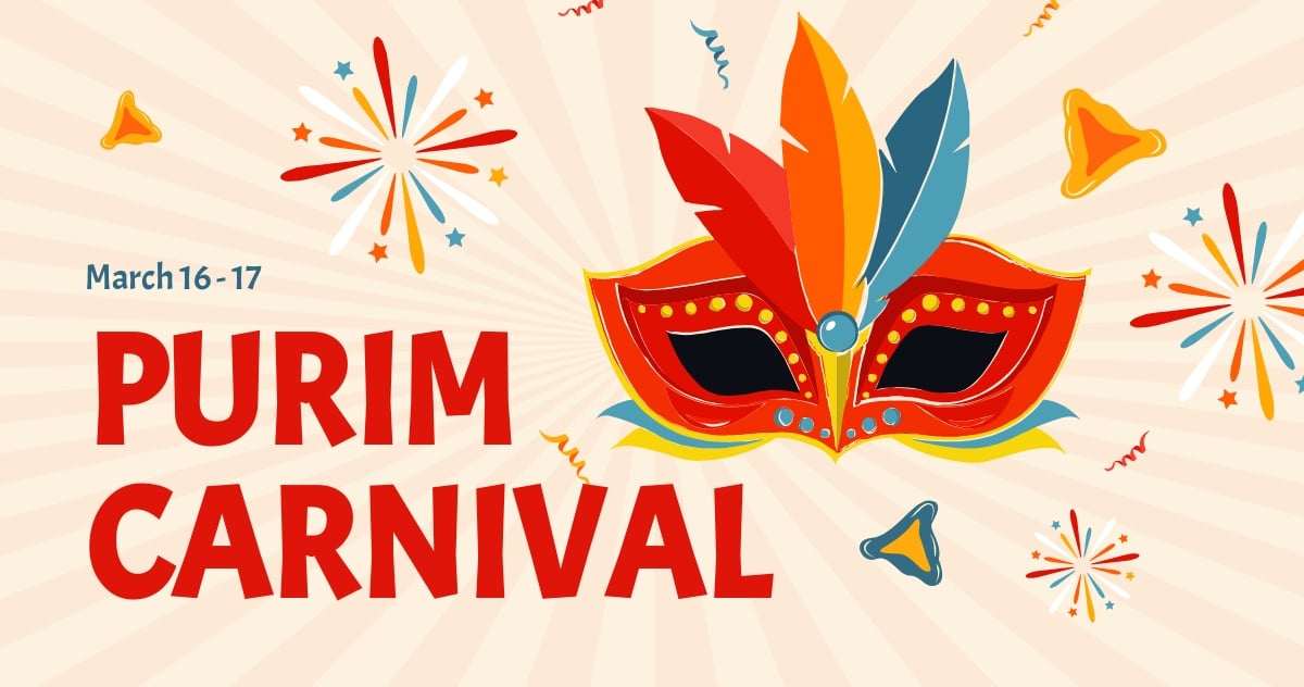Purim Carnival Facebook Post Template
