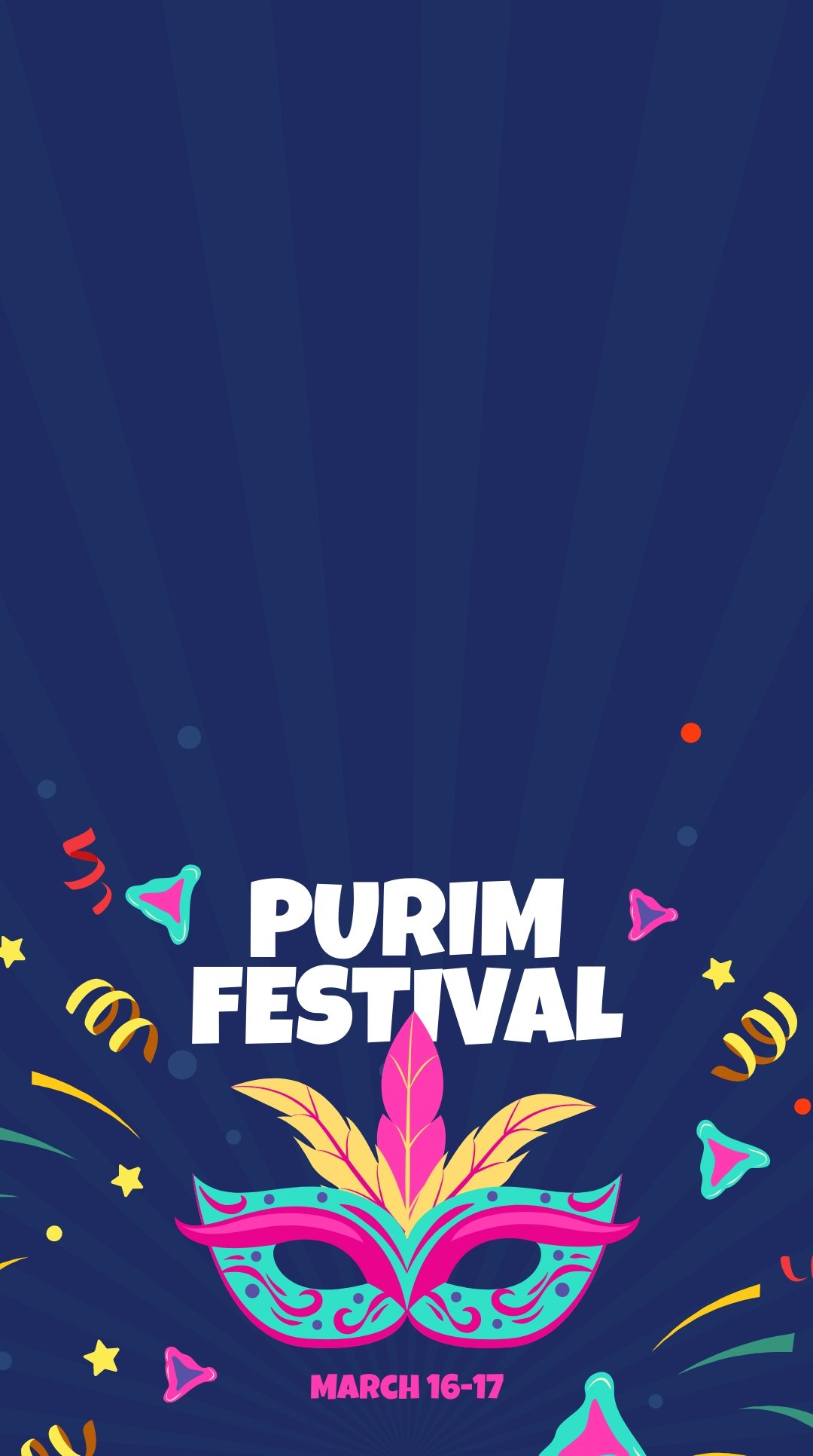 Purim Festival Snapchat Geofilter Template
