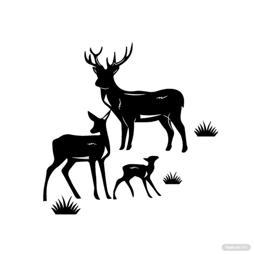 Deer Family Vector in Illustrator, EPS, SVG, JPG, PNG