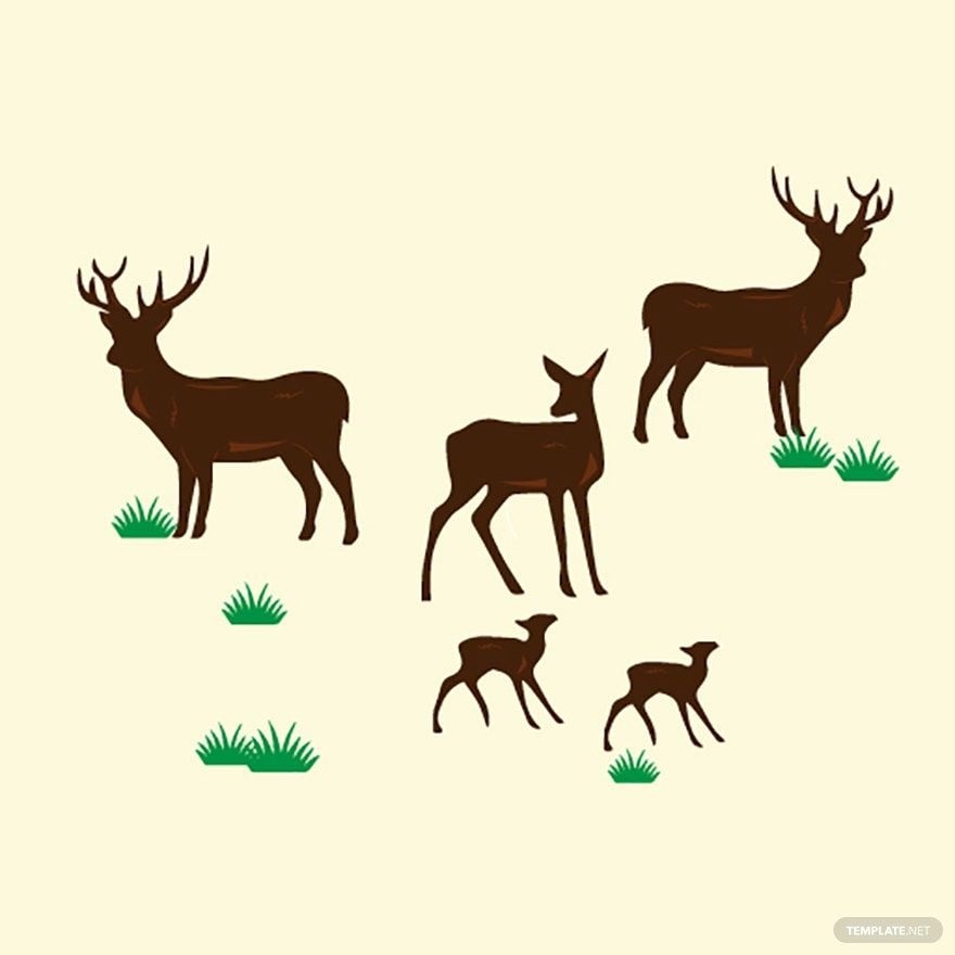 Free Deer Scene Vector