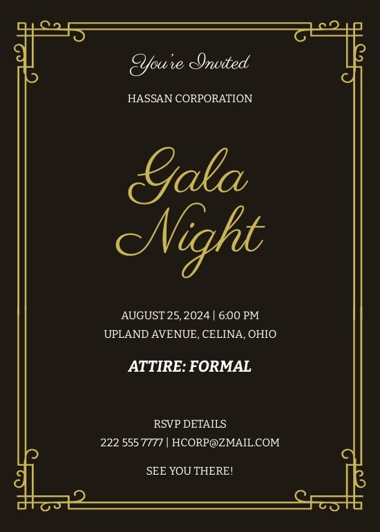 Gala Night Invitation Template