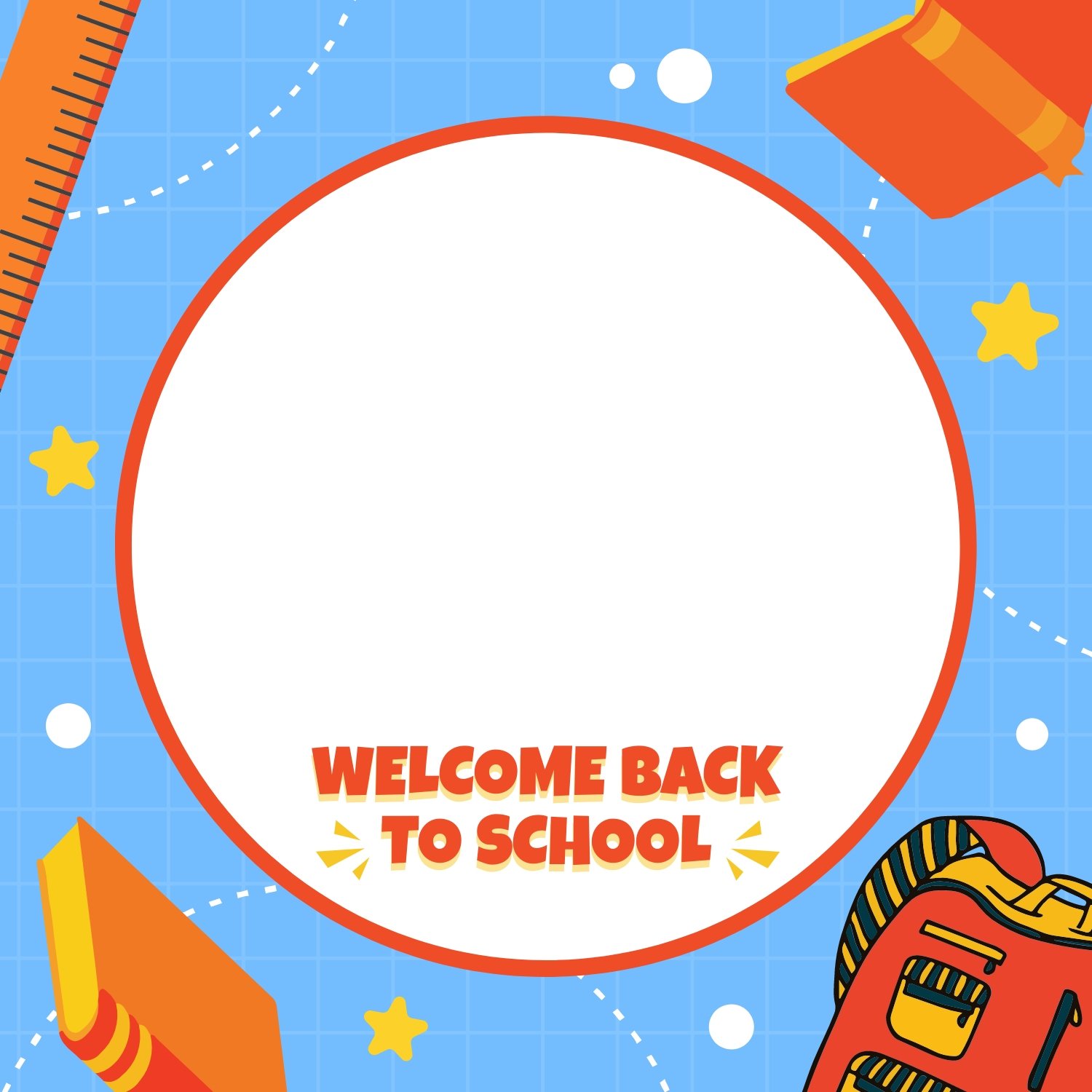 Free Back to School Facebook Profile Frame Template