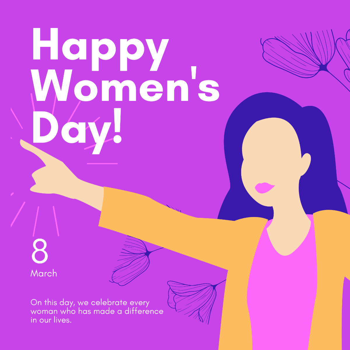 Free Women's Day Instagram Ad Template to Edit Online