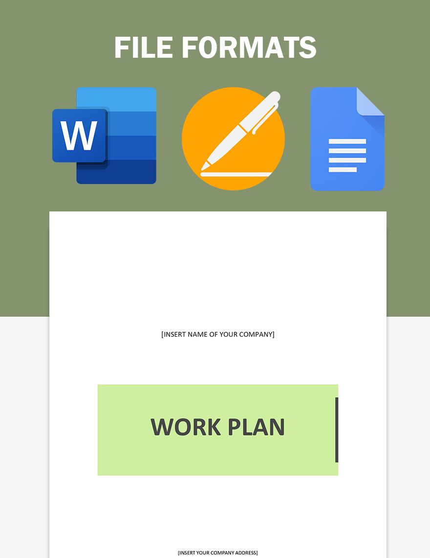 Work Plan Template - Download in Word, Google Docs, Apple Pages ...