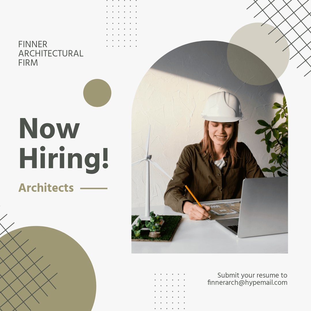 Free Architecture Hiring Instagram Post Template
