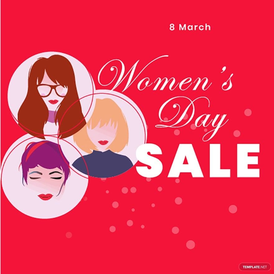 Free Women's Day Sale Vector