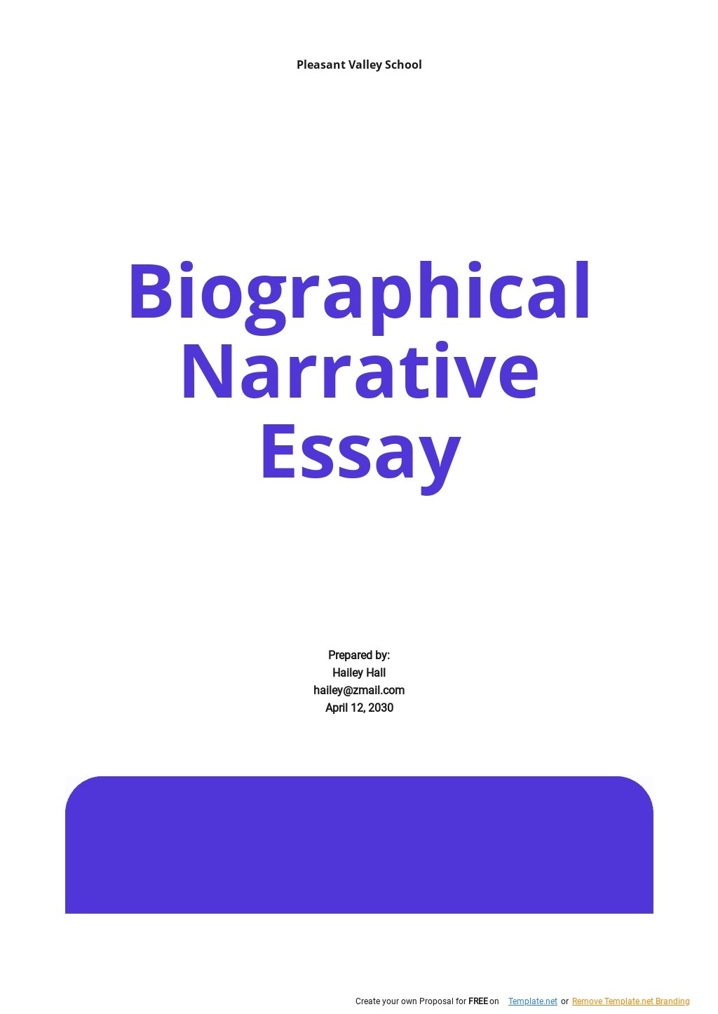 Biographical Narrative Essay Template in Word, Google Docs, Apple Pages
