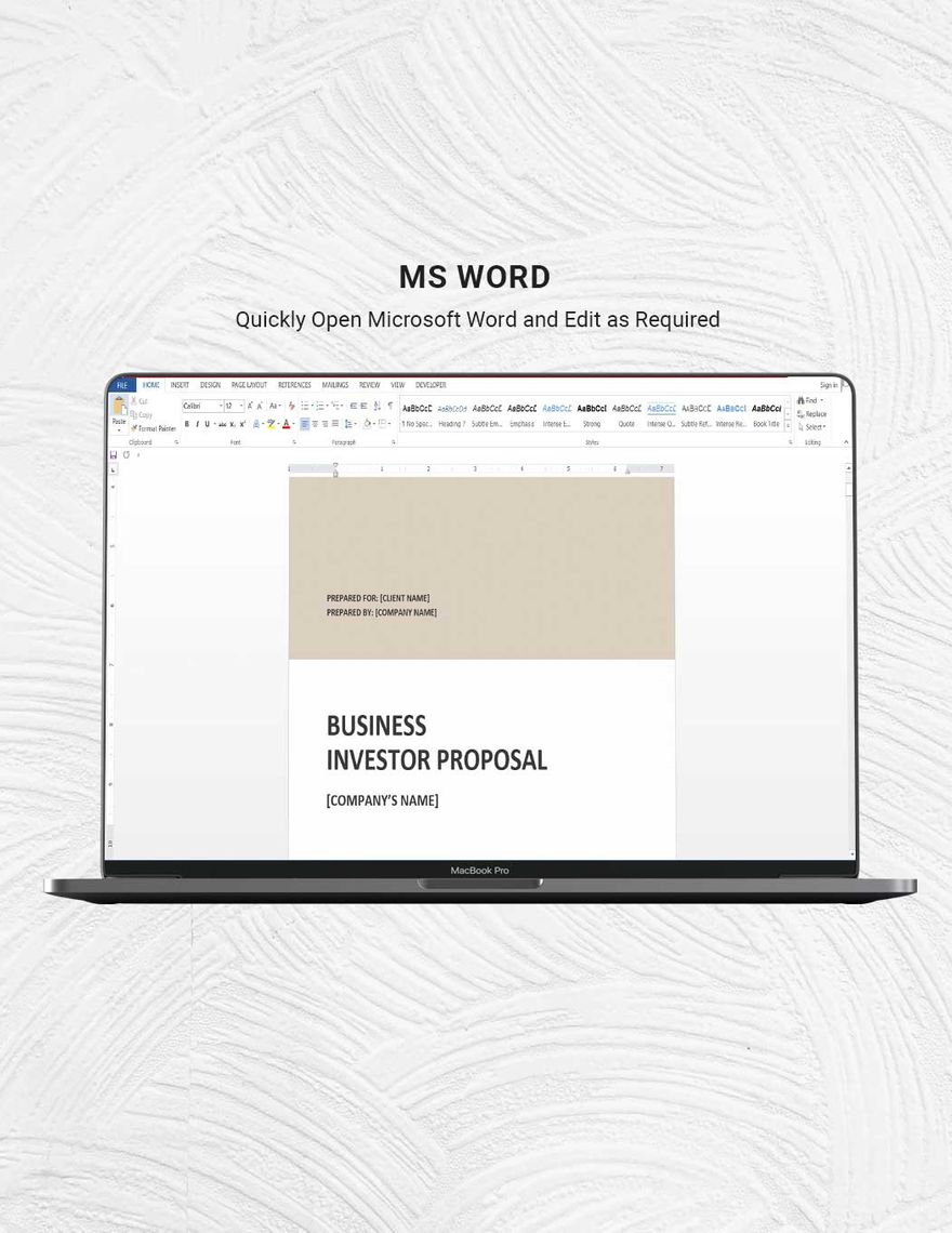 Business Proposal for Investors Template