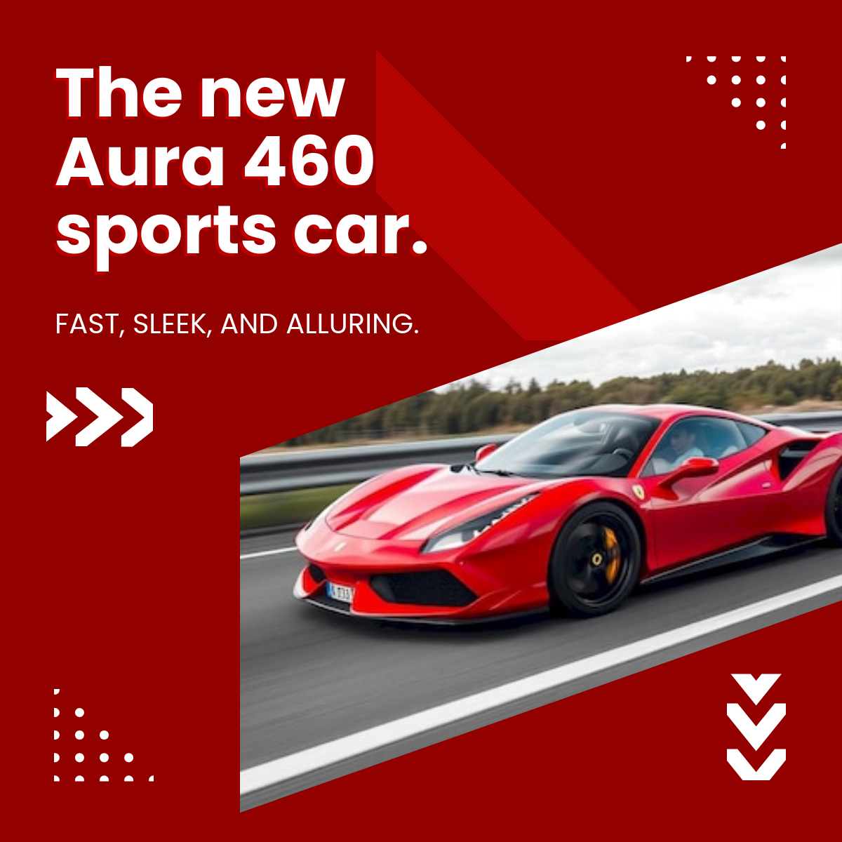 Free Sports Car Linkedin Post Template