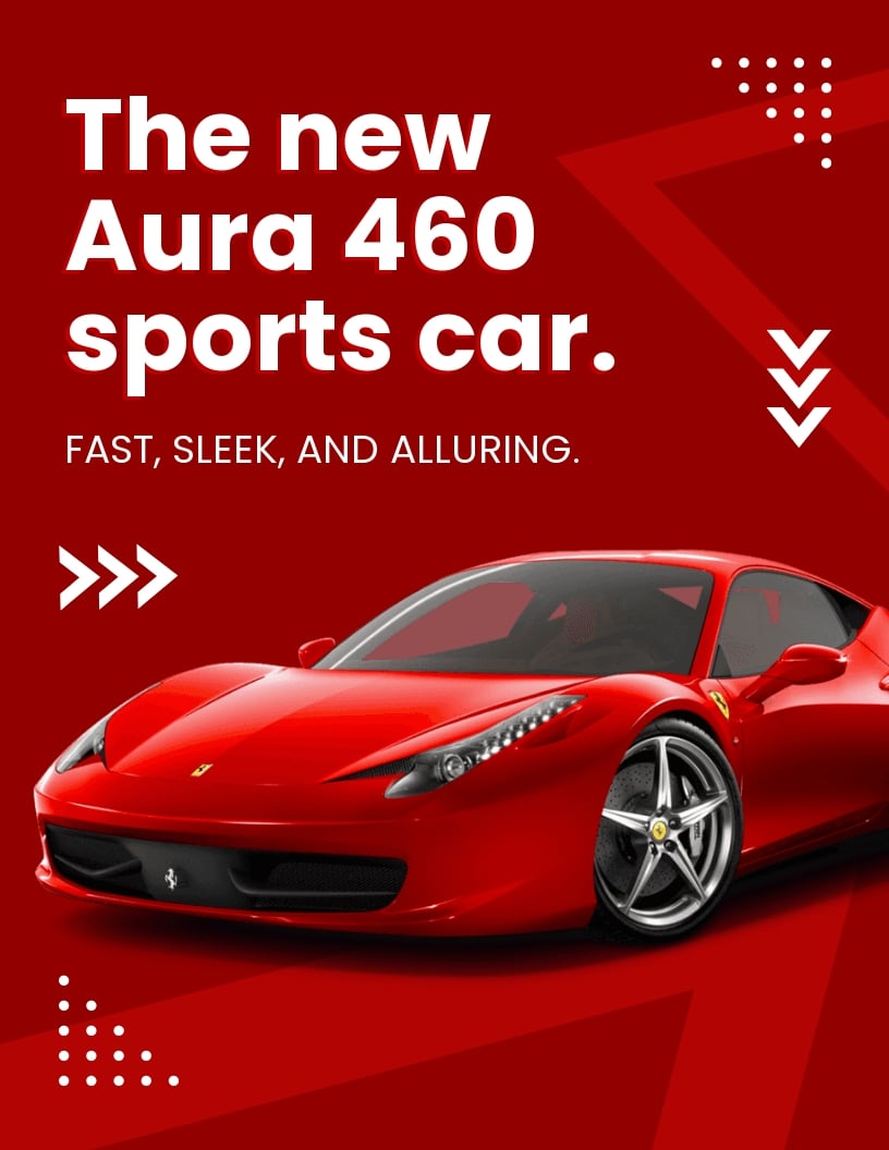 Sports Car Flyer Template in Word, Google Docs, Publisher
