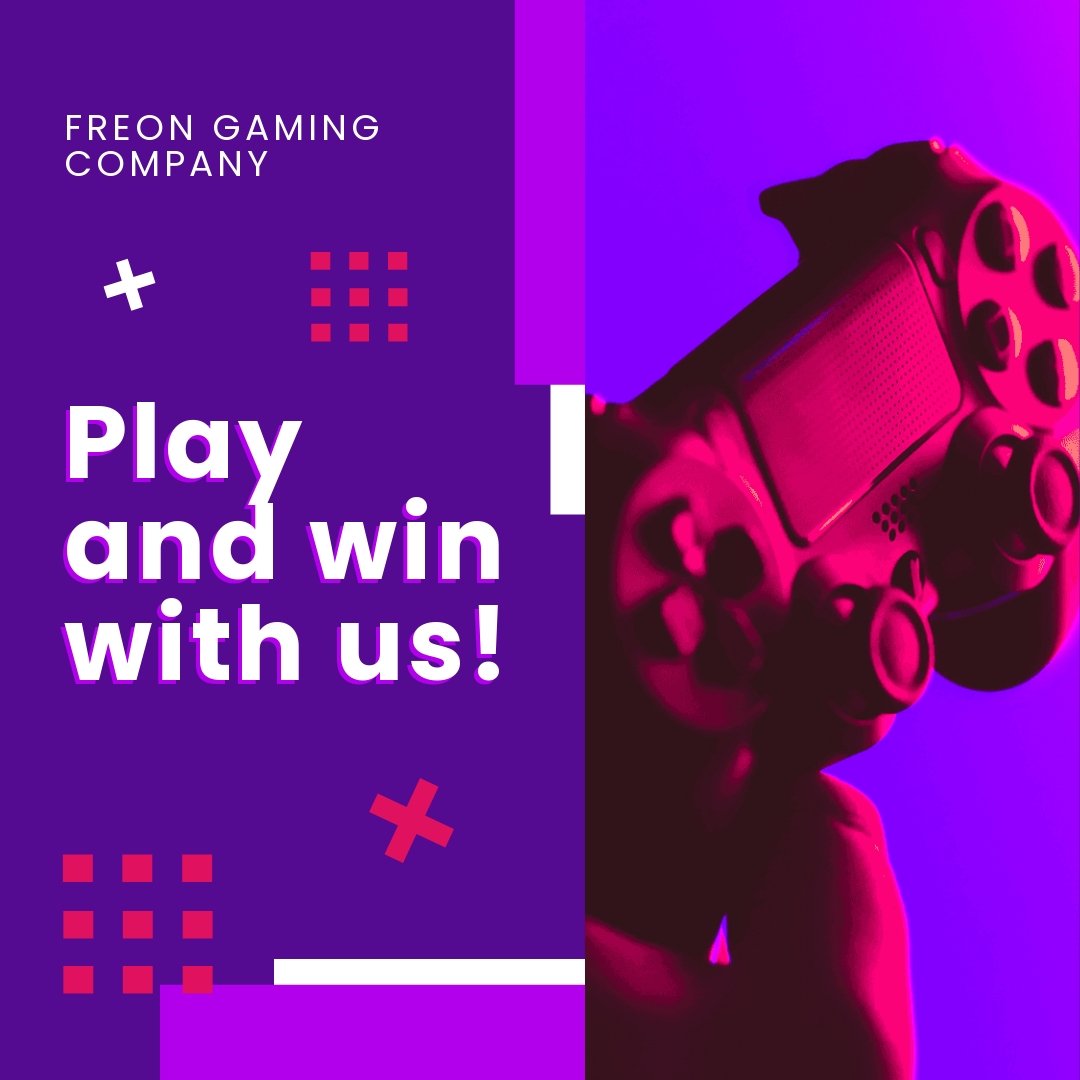 Free Gaming Company Ad Instagram Post Template