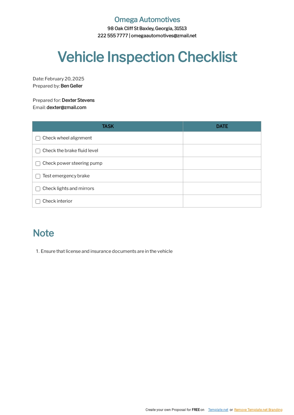 Inspection Checklist Template Google Docs Word Apple Pages PDF 