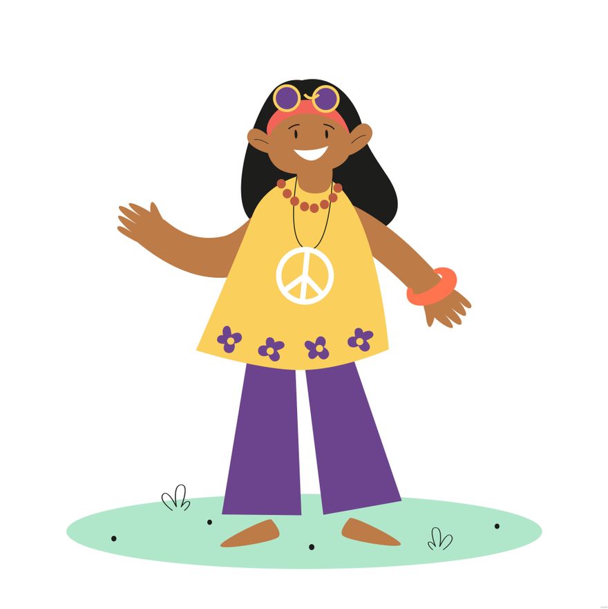 Free Hippie Woman Clipart in Illustrator, EPS, SVG, JPG, PNG