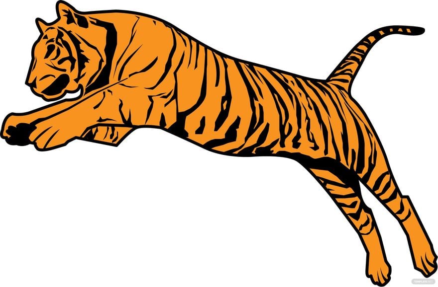 Free Leaping Tiger Vector