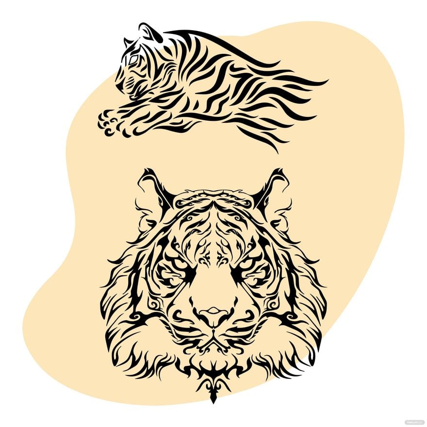 Free Tribal Tiger Vector in Illustrator, EPS, SVG, JPG, PNG