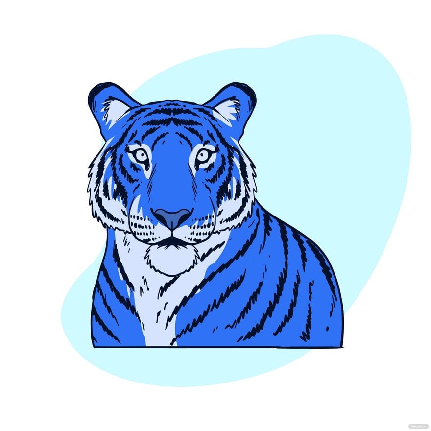 Free Blue Tiger Vector in Illustrator, EPS, SVG, JPG, PNG