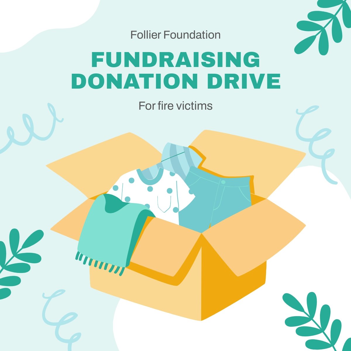 Fundraising Donation Drive Linkedin Post Template