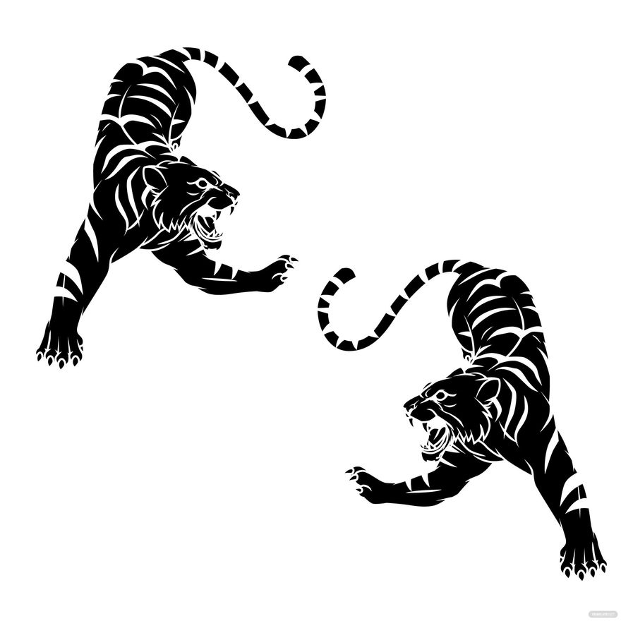 Black Tiger Vector in Illustrator, SVG, JPG, EPS, PNG - Download ...