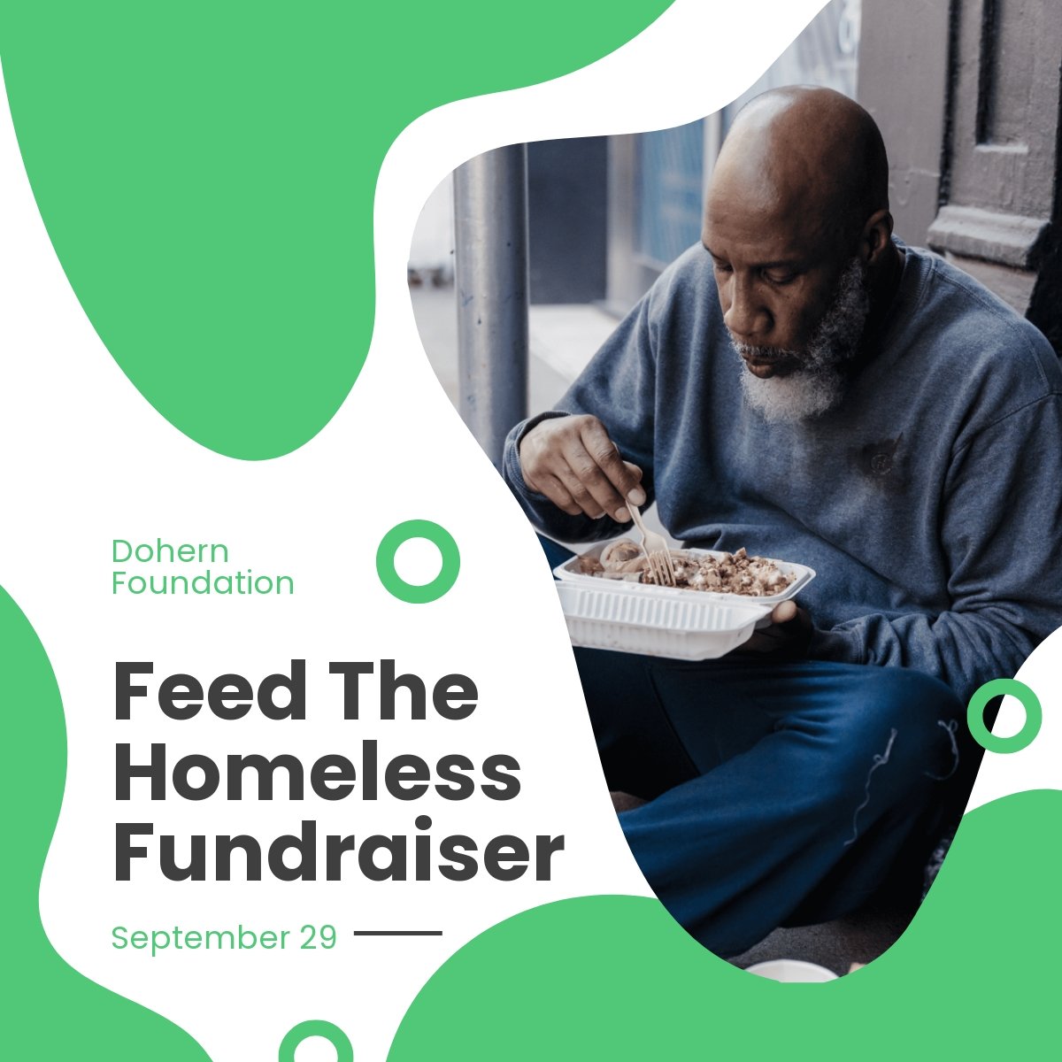Feed The Homeless Fundraiser Linkedin Post Template