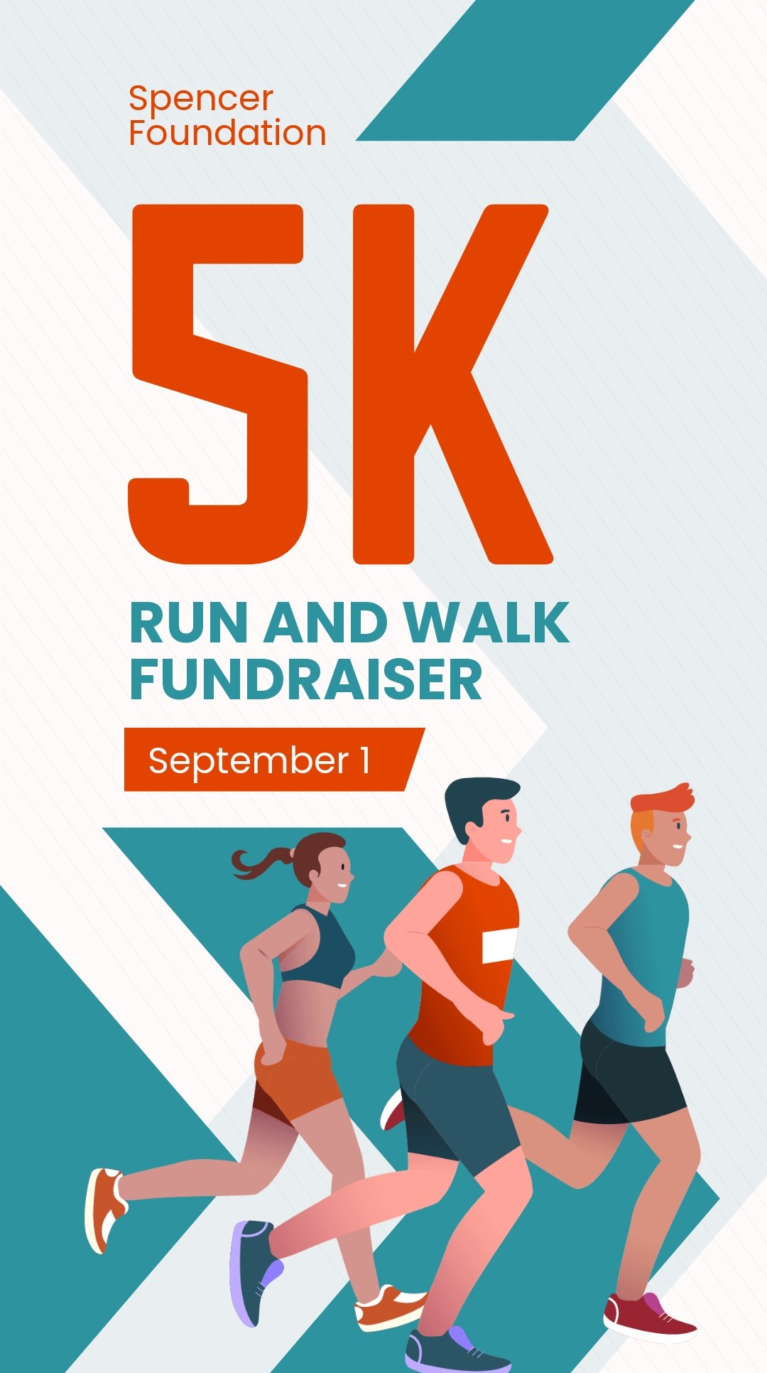 5k Run And Walk Fundraiser Whatsapp Post Template