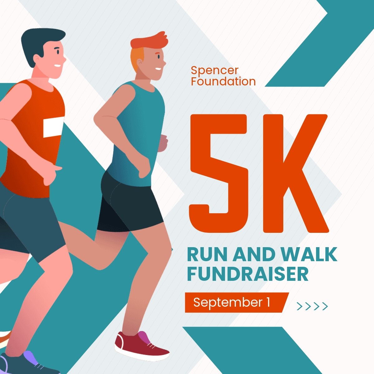 5k Run And Walk Fundraiser Linkedin Post Template