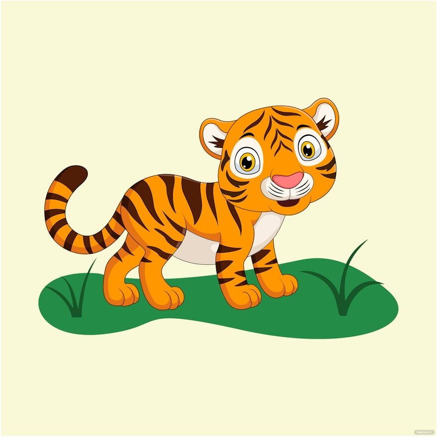 Baby Tiger Vector in Illustrator, EPS, SVG, JPG, PNG