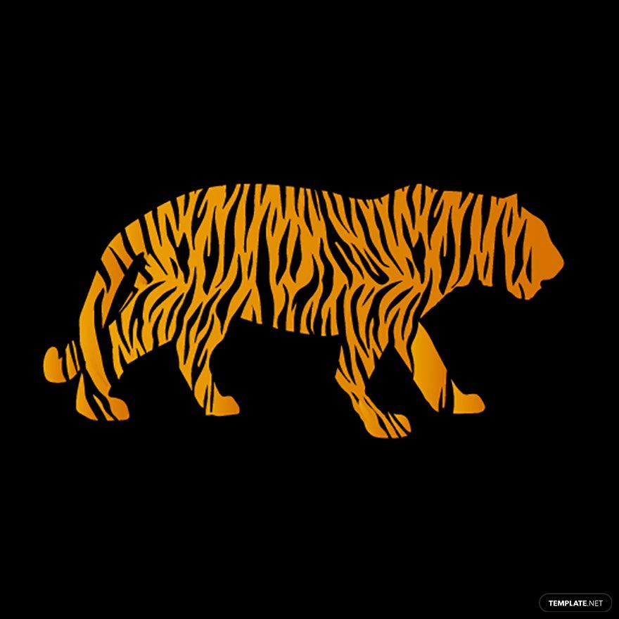 Free Tiger Walking Vector in Illustrator, EPS, SVG, JPG, PNG