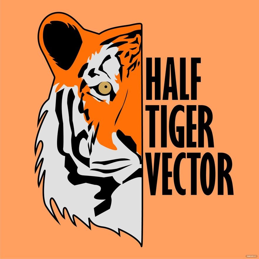 Free Half Tiger Vector in Illustrator, EPS, SVG, JPG, PNG