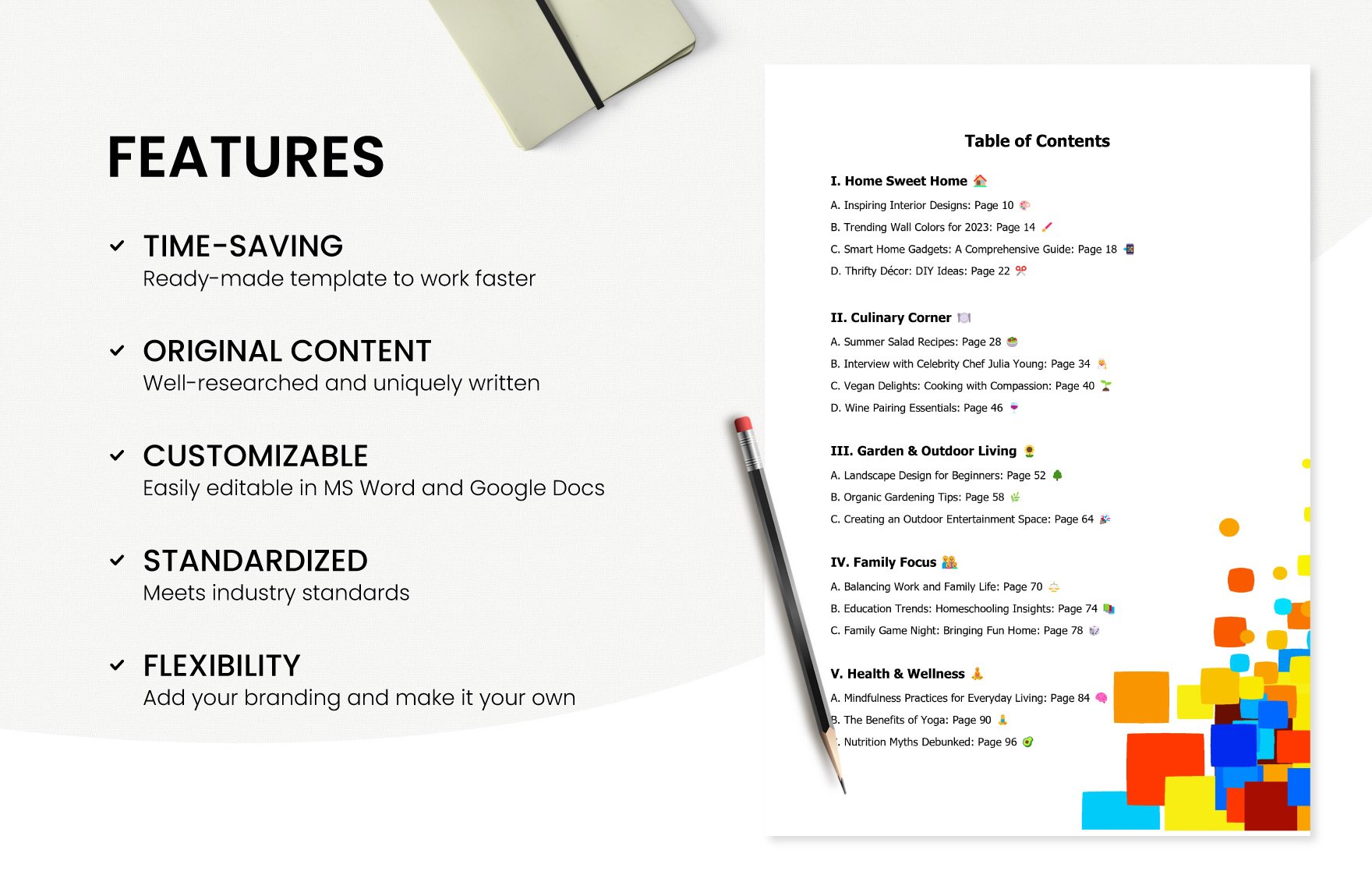 Magazine Table Of Contents Template