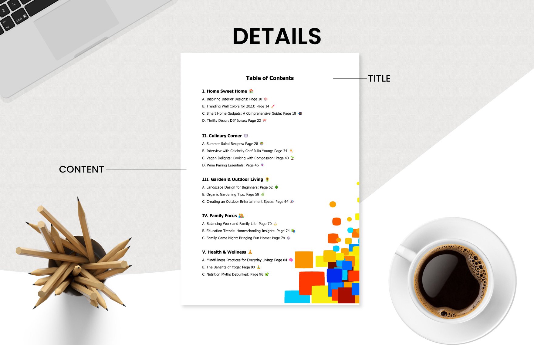 Magazine Table Of Contents Template
