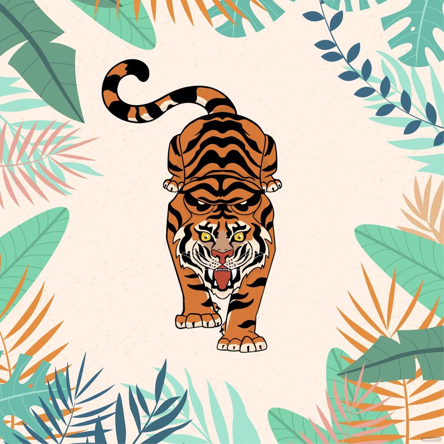 Free Fierce Tiger Vector in Illustrator, EPS, SVG, JPG, PNG