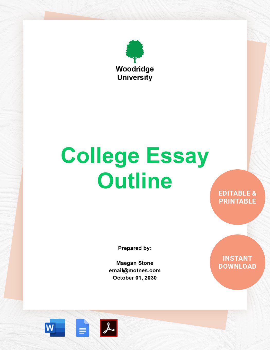 College Essay Outline Template