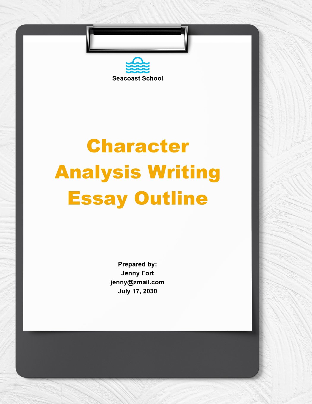 Character Analysis Writing Essay Outline Template