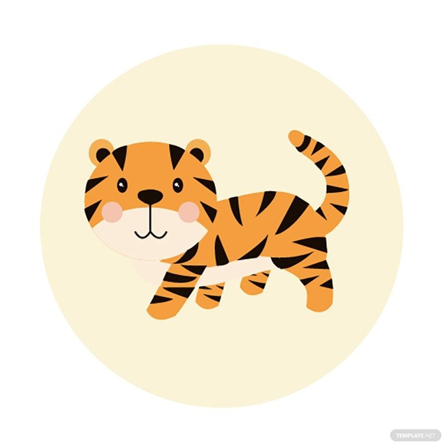 Cute Tiger Vector in Illustrator, EPS, SVG, JPG, PNG