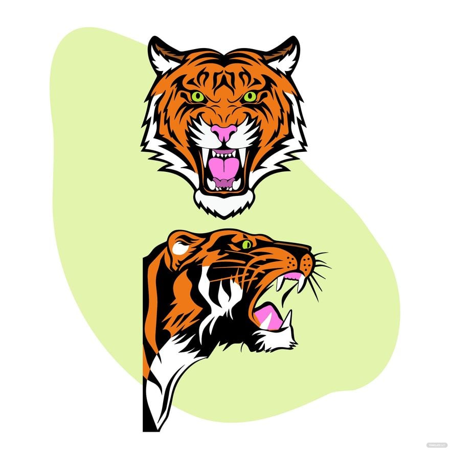 Roaring Tiger Vector in Illustrator, EPS, SVG, JPG, PNG