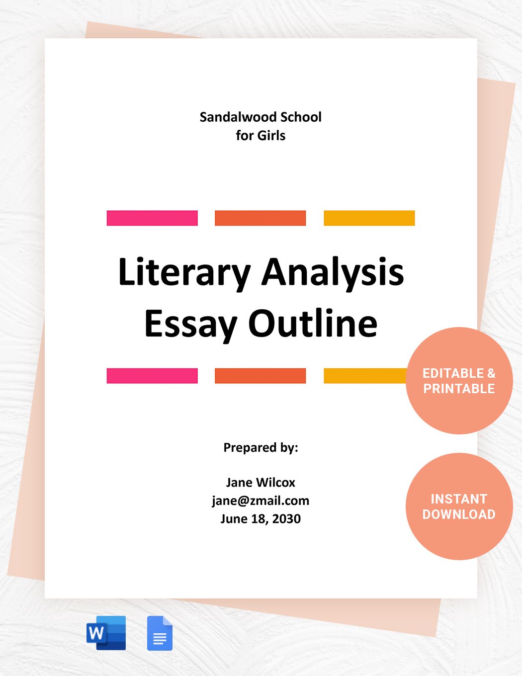 high school literary analysis essay outline