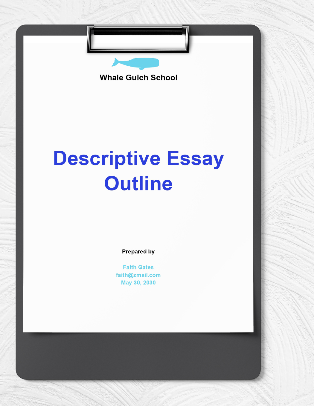 Descriptive Essay Outline Template in Word, Google Docs